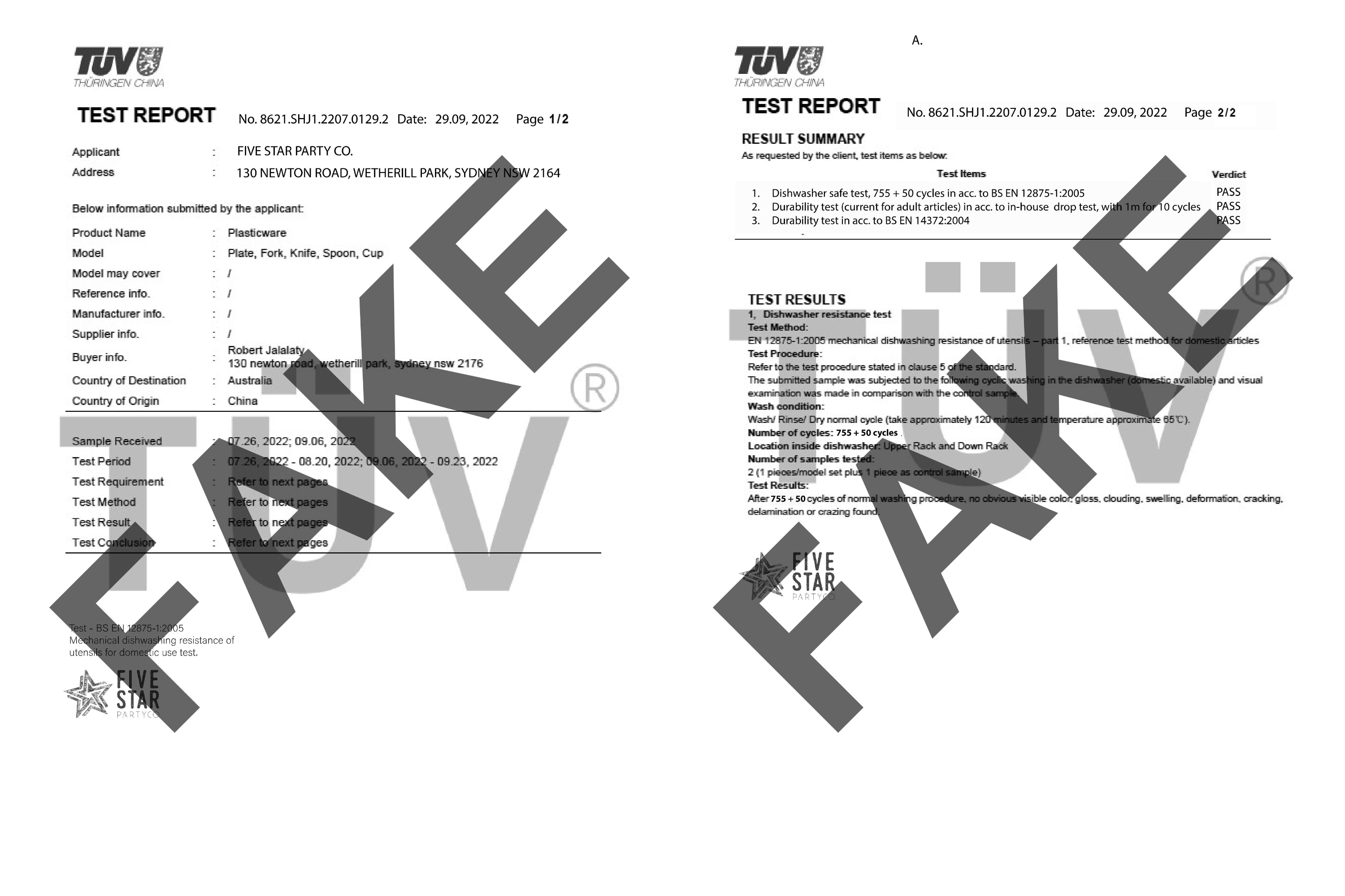 fake testing report